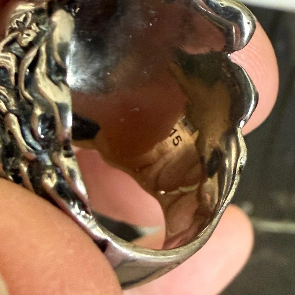 Gucci Silver-tone Brass Lion Head Ring‎ - IT Size 13 = 6.5 US (53mm)